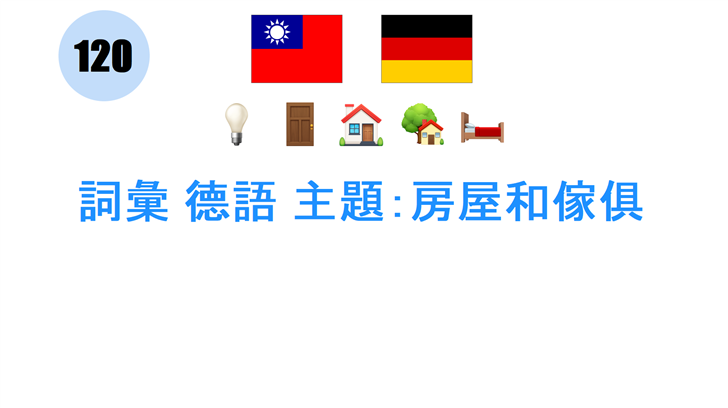 詞彙 德語 主題：房屋和傢俱